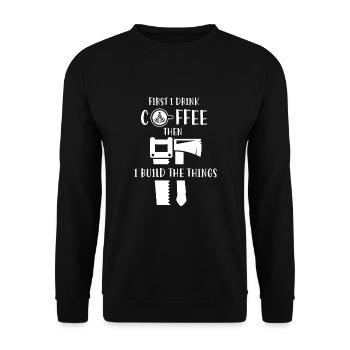 Café artisanal - Sweat-shirt Unisexe - noir - Devant - Alina (178cm) & Michal (187cm)