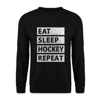 Mangez du Hockey Sommeil Répétez - Sweat-shirt Unisexe - noir - Devant - Alina (178cm) & Michal (187cm)