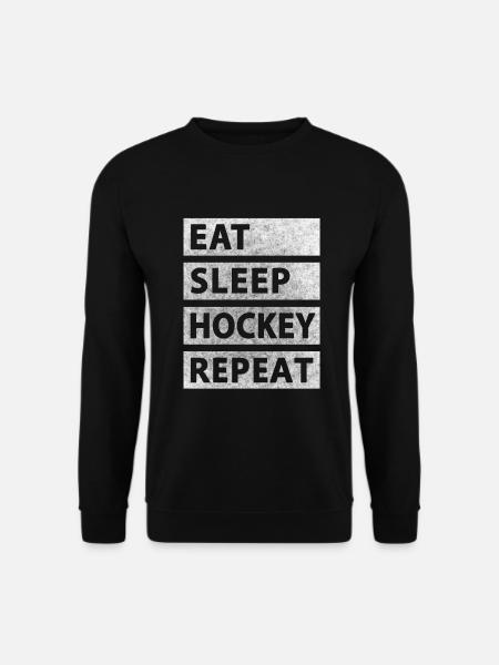 Eat Sleep Hockey Repeat - Unisex Pullover - Schwarz