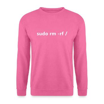 Linux Admin Programmer sudo rm rf / - Unisex Sweatshirt - pink - Front