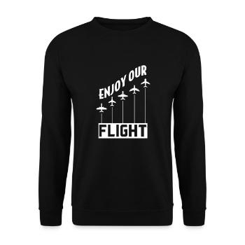 Airline Pilot Flugzeug - Unisex Pullover - Schwarz - Vorne - Alina (178cm) & Michal (187cm)
