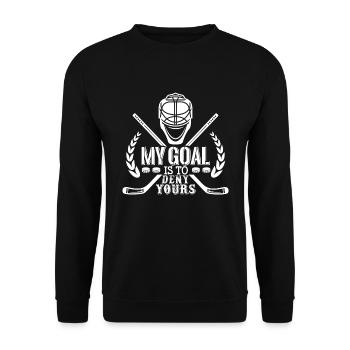 Hockey Goalie - Unisex Sweatshirt - black - Front - Alina (178cm) & Michal (187cm)