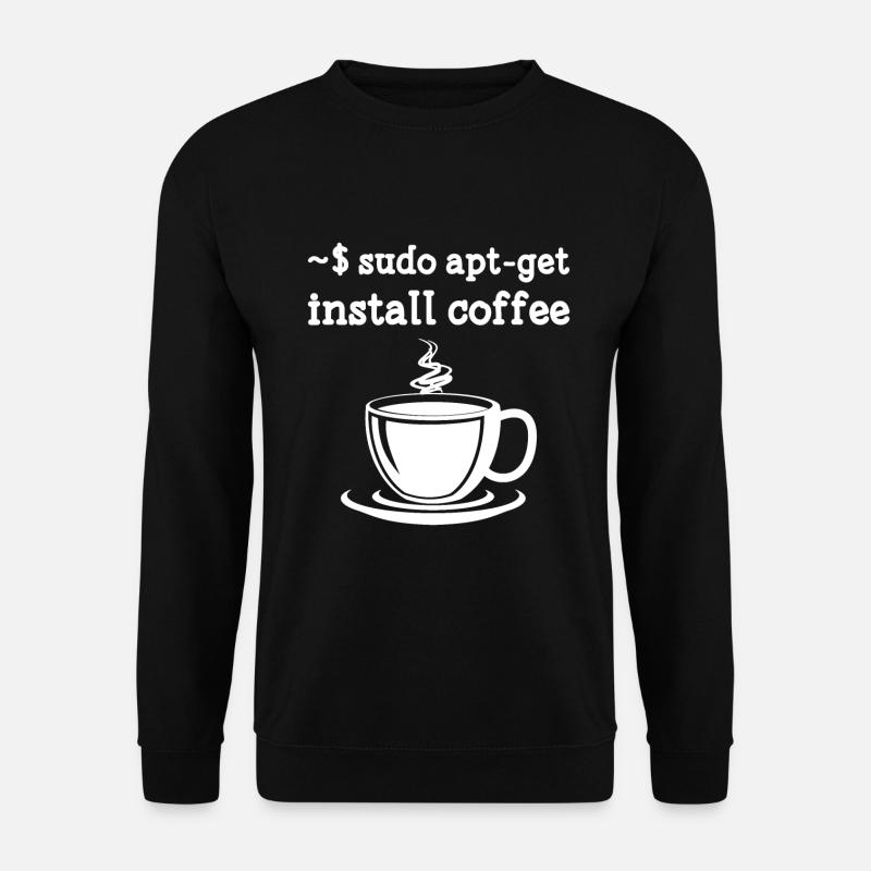 Sudo Apt-Get Install Coffee Linux - Unisex Pullover - Schwarz