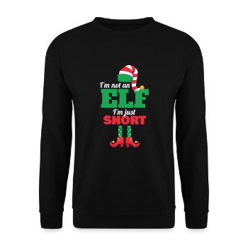 Christmas I'm Not Elf I'm Just Short Elf - Unisex Sweatshirt - black - Front - Alina (178cm) & Michal (187cm)
