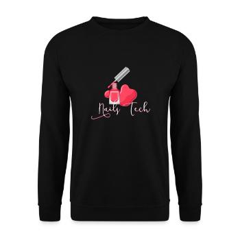 Manucure à ongles Nail Tech Nail Art - Sweat-shirt Unisexe - noir - Devant - Alina (178cm) & Michal (187cm)