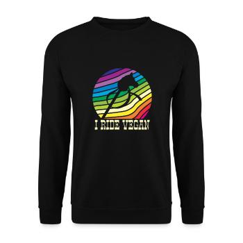 Je chevauche un cavalier amateur de cheval végétalien - Sweat-shirt Unisexe - noir - Devant - Alina (178cm) & Michal (187cm)