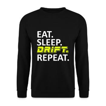 Eat Sleep Drift Repeat - Unisex Sweatshirt - black - Front - Alina (178cm) & Michal (187cm)