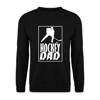 Hockey Dad Eishockey Papa - Unisex Pullover - Schwarz - Vorne - Alina (178cm) & Michal (187cm)