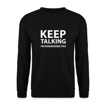 Discours Suivant Je te diagnostique - Sweat-shirt Unisexe - noir - Devant - Alina (178cm) & Michal (187cm)