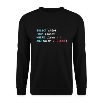 Programmer Database Funny SQL Query - Unisex Sweatshirt - black - Front - Alina (178cm) & Michal (187cm)