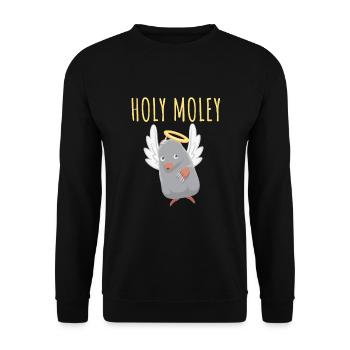 Holy Moly Mole Angel Mole Throw Sweet Small - Unisex Sweatshirt - black - Front - Alina (178cm) & Michal (187cm)
