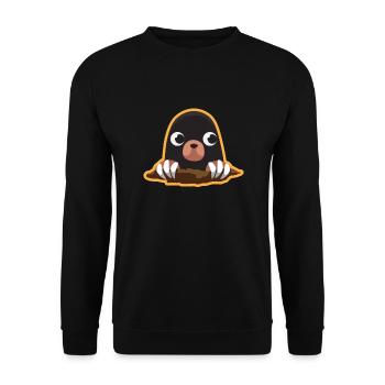 Mole Cute Cute Digging Maulwürfhügel Klein - Unisex Sweatshirt - black - Front - Alina (178cm) & Michal (187cm)