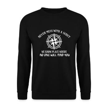Scout Gift Never mess with a scout - Unisex Sweatshirt - black - Front - Alina (178cm) & Michal (187cm)