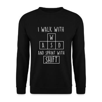 Gamer WASD Gambler - Unisex Sweatshirt - black - Front - Alina (178cm) & Michal (187cm)