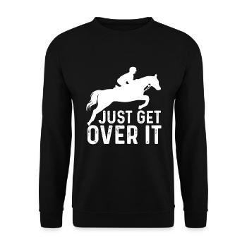 Pferde Hunter Jumper Pferd - Unisex Pullover - Schwarz - Vorne - Alina (178cm) & Michal (187cm)