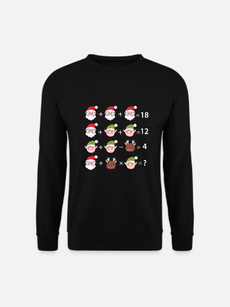 Weihnachten Mathe Lehrer Mathe Quiz - Unisex Pullover - Schwarz