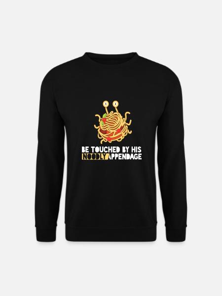 Touched By His Noodly Appendage Spaghetti Monster - Unisex Pullover - Schwarz