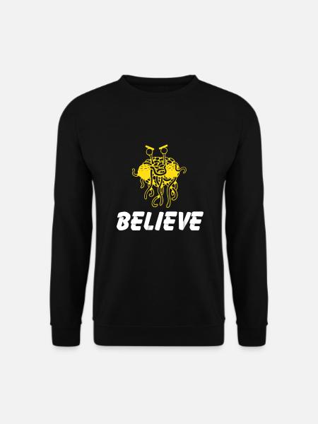 Spaghetti Monster Believe Atheist Gott Glaube - Unisex Pullover - Schwarz