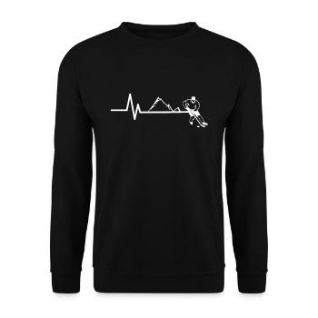 Battement de cœur des joueurs de hockey - Sweat-shirt Unisexe - noir - Devant - Alina (178cm) & Michal (187cm)