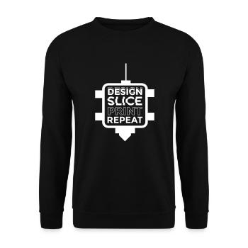 Design Slice Print Repeat 3D printer filament - Unisex Sweatshirt - black - Front - Alina (178cm) & Michal (187cm)