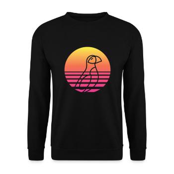 Atlantic puffin retro bird ornithologist - Unisex Sweatshirt - black - Front - Alina (178cm) & Michal (187cm)
