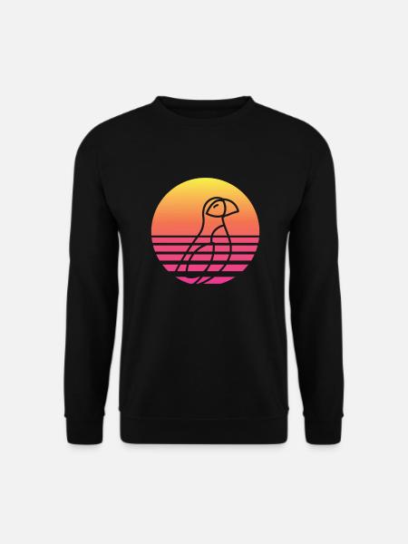 Papageitaucher Retro Vogel Ornithologe - Unisex Pullover - Schwarz
