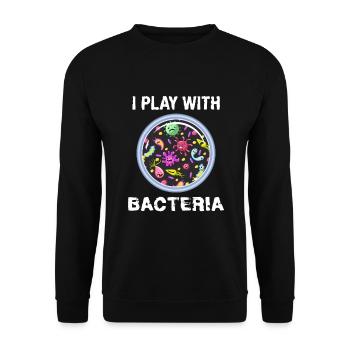 I Play With Bacteria Microbiology Laboratory Bacteria - Unisex Sweatshirt - black - Front - Alina (178cm) & Michal (187cm)