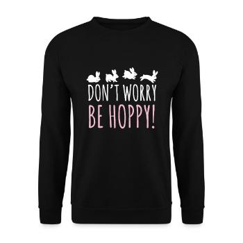 Ne vous inquiétez pas, lapin de Pâques - Sweat-shirt Unisexe - noir - Devant - Alina (178cm) & Michal (187cm)