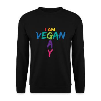Je suis végétalien Gay Gay LGBT Vegan Bi - Sweat-shirt Unisexe - noir - Devant - Alina (178cm) & Michal (187cm)
