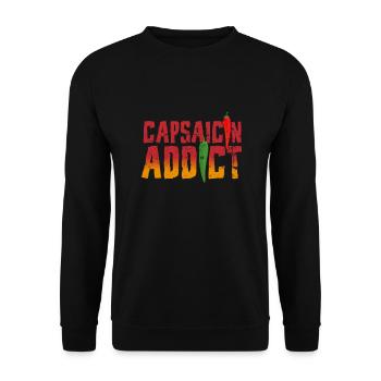 Capsaïcine Addict Spicy Eating Chili Pepperoni Hot - Sweat-shirt Unisexe - noir - Devant - Alina (178cm) & Michal (187cm)