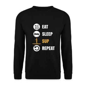 Eat Sleep SUP Repeat Stand Up Paddle - Unisex Sweatshirt - black - Front - Alina (178cm) & Michal (187cm)