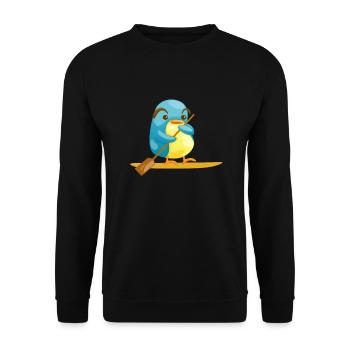 Stand Up Paddle Penguin SUP Sport Surfer - Unisex Sweatshirt - black - Front - Alina (178cm) & Michal (187cm)