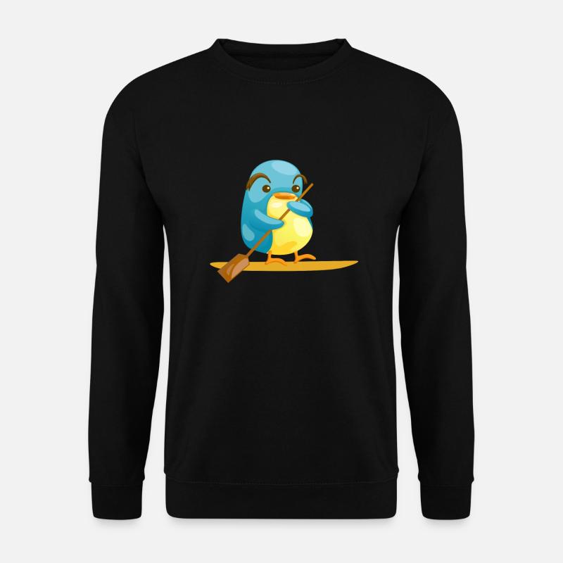 Stand Up Paddle Pinguin SUP Sport Surfer - Unisex Pullover - Schwarz
