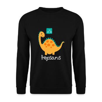 Pregosaurus pregnancy dinosaurs - Unisex Sweatshirt - black - Front - Alina (178cm) & Michal (187cm)