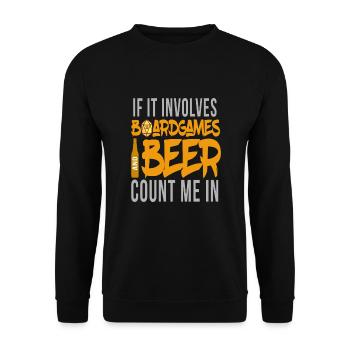 Jeux de société et jeu de société de bière nerd - Sweat-shirt Unisexe - noir - Devant - Alina (178cm) & Michal (187cm)