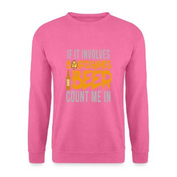 Jeux de société et jeu de société de bière nerd - Sweat-shirt Unisexe - rose - Devant