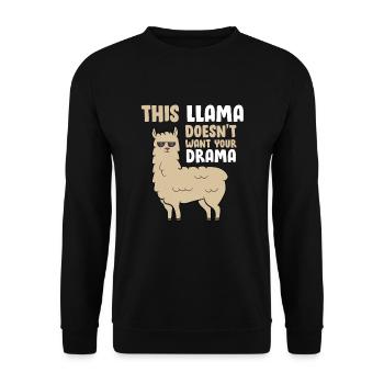 Llama This Llama Doesn't Want You Drama Llama - Unisex Sweatshirt - black - Front - Alina (178cm) & Michal (187cm)