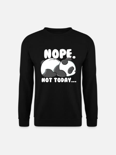 Fauler Panda heute nicht Lustiger Panda - Unisex Pullover - Schwarz