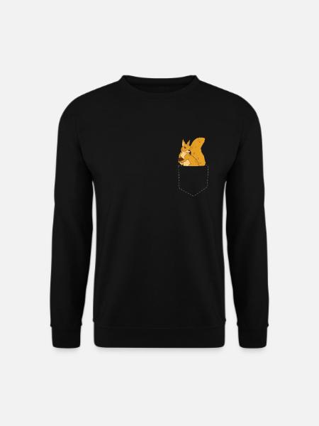 Eichhörnchen in der Tasche Niedliches Eichhörnchen - Unisex Pullover - Schwarz