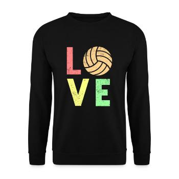 Volleyball Liebe Volleyball - Unisex Pullover - Schwarz - Vorne - Alina (178cm) & Michal (187cm)