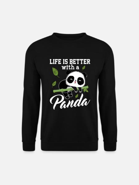 Life Is Better With A Panda - Unisex Sweatshirt - black