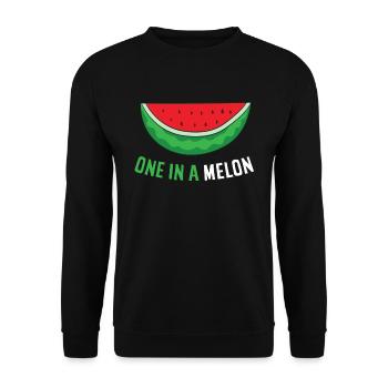Wassermelone Sommer Eine Aus einer Melone - Unisex Pullover - Schwarz - Vorne - Alina (178cm) & Michal (187cm)