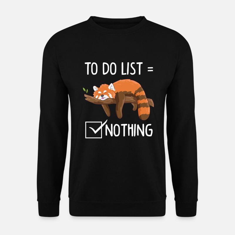 Panda Rouge Todo Liste Dormir drôle Panda - Sweat-shirt Unisexe - noir