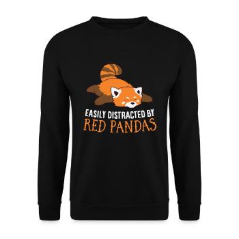 Easily Distracted By Red Pandas - Unisex Sweatshirt - black - Front - Alina (178cm) & Michal (187cm)