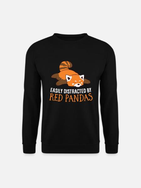 Easily Distracted By Red Pandas - Unisex Sweatshirt - black