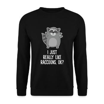 J’aime juste les ratons laveurs drôles de raton laveur - Sweat-shirt Unisexe - noir - Devant - Alina (178cm) & Michal (187cm)