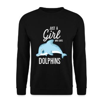 Just A Girl Who Loves Dolphins - Unisex Sweatshirt - black - Front - Alina (178cm) & Michal (187cm)