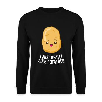 I Just Really Like Potatoes T-Shirt - Unisex Sweatshirt - black - Front - Alina (178cm) & Michal (187cm)