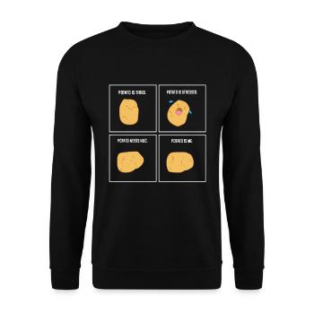 Potato Meme I'm A Potato - Unisex Sweatshirt - black - Front - Alina (178cm) & Michal (187cm)