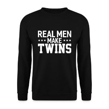 De vrais hommes font des jumeaux jumeaux papa - Sweat-shirt Unisexe - noir - Devant - Alina (178cm) & Michal (187cm)